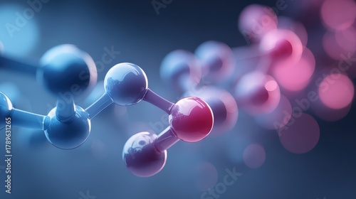 A digital representation of molecular structures, showcasing colorful atoms interconnected, highlighting the intricate world of chemistry and molecular science.