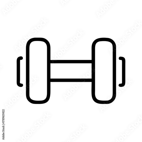 Minimal Outline Vector Icon of a Dumbbell Centered