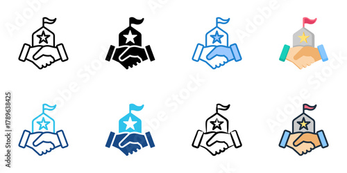 Coalition government icon set multiple style collection 
