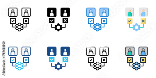 Electoral system icon set multiple style collection 
