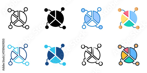 Proportional representation icon set multiple style collection 
