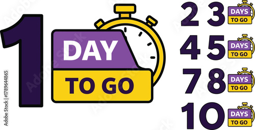 Countdown timer days to go event promotion vector illustration