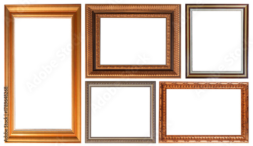 set of paintings frames isolated on white background