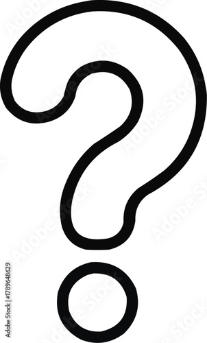 Question Mark Outline Icon  Symbol of Inquiry and Curiosity