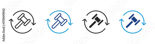 Law Justice icon set multiple style collection