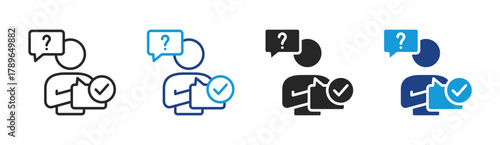 Chat Help icon set multiple style collection
