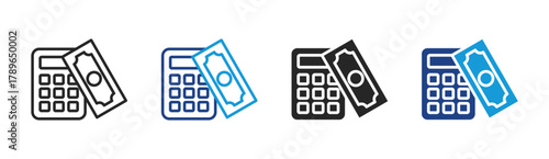 Finance Calculate icon set multiple style collection