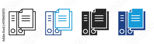 Office File icon set multiple style collection
