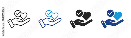 Charity icon set multiple style collection