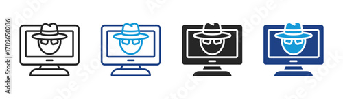 Cyber Spy icon set multiple style collection