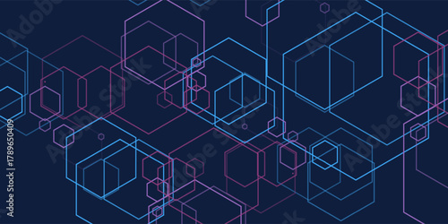 Modern geometric background with isometric digital blocks. Blockchain concept and modern technology simple abstract design art