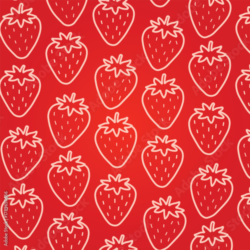 Strawberry Pattern Design – Creative Vector Illustration” features vibrant, repeating strawberry elements that bring a fresh and playful touch.