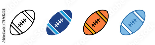 Football icon set multiple style collection