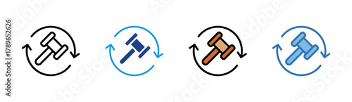 Law Justice icon set multiple style collection