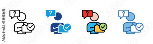 Chat Help icon set multiple style collection