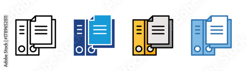 Office File icon set multiple style collection