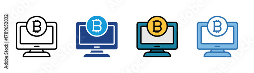 Crypto  icon set multiple style collection