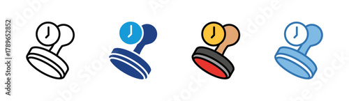 Stamp icon set multiple style collection