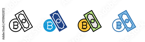 Crypto Money icon set multiple style collection