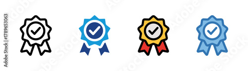 Award Badge icon set multiple style collection
