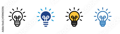 Bright Idea icon set multiple style collection