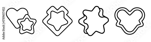 Variety of decorative cookie cutter shapes for baking and crafts