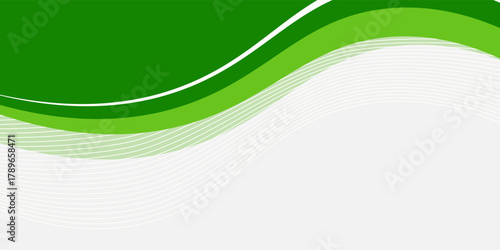 Abstract White and Green wave wide background banner, Illustration