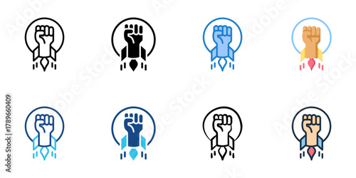 Revolution icon set multiple style collection 
