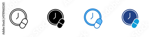 Daily Dose Multiple Style Icon Design Vector - clock and pill representing scheduled medication, daily intake, and health routine reminder