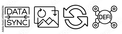Data synchronization, image refresh, network exchange, and defi icons