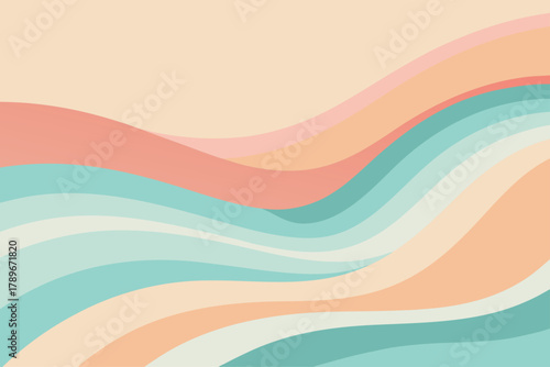 Soft Pastel Abstract Wave Background - Modern Organic Design