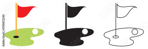Golf flag icon vector . Golfer tournament symbol and saign. icon for sports apps and websites. vector illustration. EPS 10