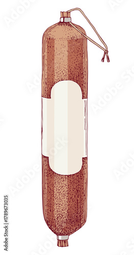 Salami sausage hand drawn vector