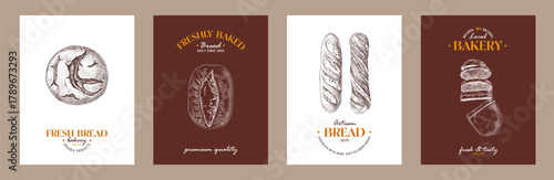 Collection of vintage retro bakery cards