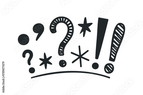 Hand drawn punctuation and symbol collection