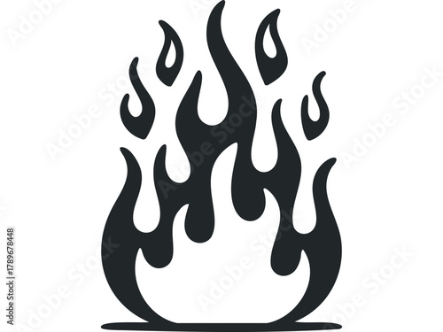 Stylized Flame Icon Silhouette