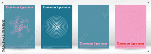 Set of Minimal Vector Banner Design with Circles and Wave Lines. Modern Background with Geometry Lines. Good for Business Identity or Music Fest Poster. Swiss Style.