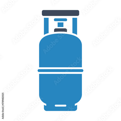 Blue gas cylinder icon fuel propane