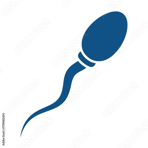 Blue sperm on white background cell biology