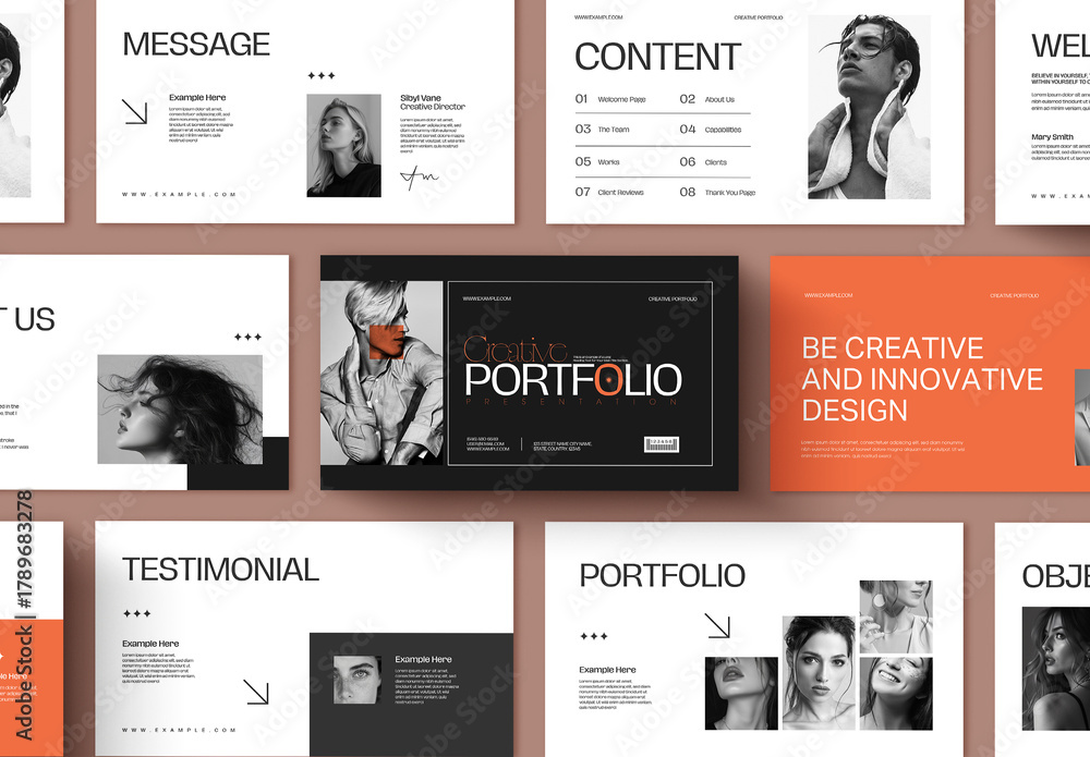 Podfolio Creative Portfolio Presentation Design Layout Stock Template | Adobe Stock