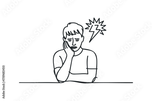 Line Drawing of Person Experiencing Pain