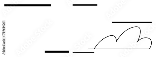 Clean composition featuring horizontal lines and a single cloud, suggesting simplicity and space. Ideal for concepts thumbs up minimalism, creativity, modern design, freedom, clarity, abstraction