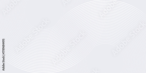 Simple nice grey background with dynamic circle modern pattern white good illustrations line space creative futuristic banner