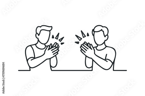 Two people clapping hands
