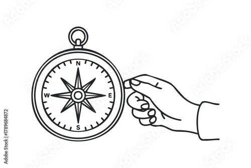 Hand Holding Compass