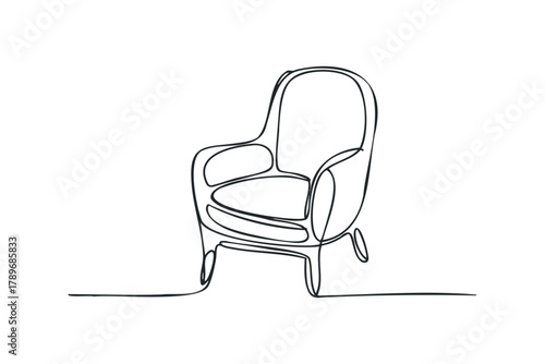 Armchair drawing in continuous single line