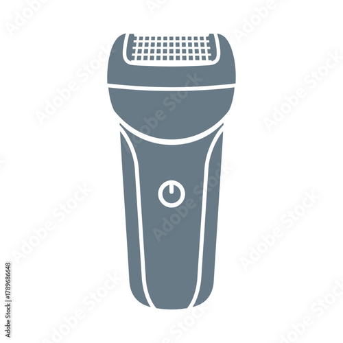 Gray electric epilator with power button personal care