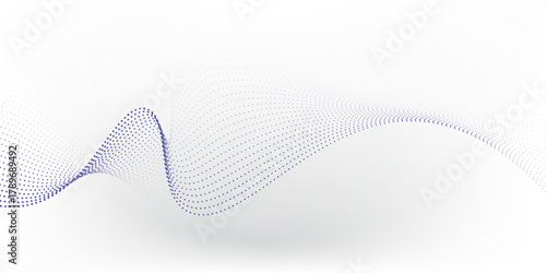 Wave line of flowing particles abstract vector background, smooth curvy shape dots fluid array. shape illustrations dynamic wave simple
