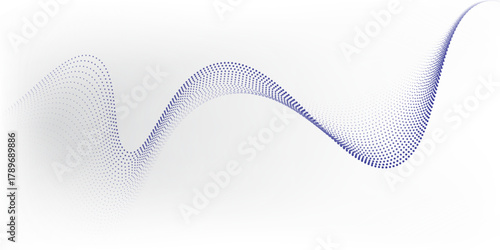 Wave line of flowing particles abstract vector background, smooth curvy shape dots fluid array. shape illustrations dynamic