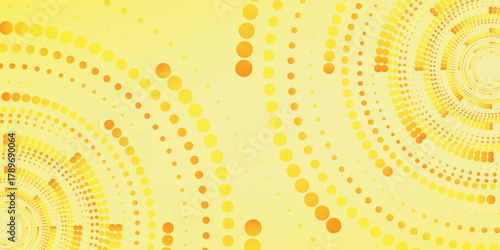 Halftone yellow circular background dotted frames set. Circle dots texture isolated on white concept soft retro